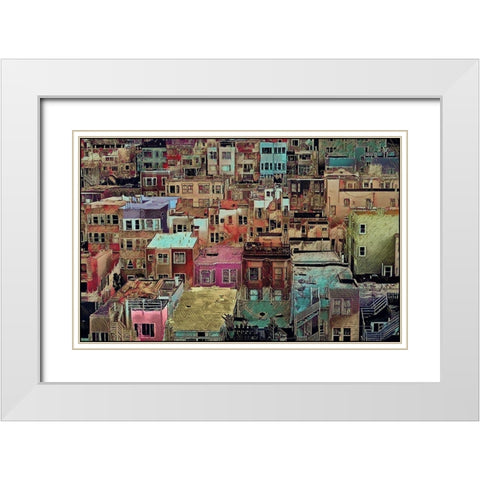 Windows and Neighbors White Modern Wood Framed Art Print with Double Matting by Sommers, Mindy