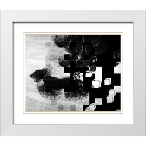 Walk the Dog White Modern Wood Framed Art Print with Double Matting by Sommers, Mindy