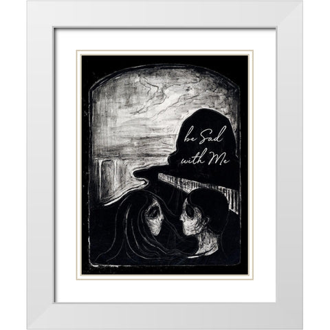 Be Sad with Me White Modern Wood Framed Art Print with Double Matting by Sommers, Mindy
