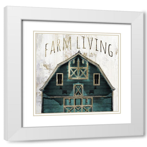 Farm Living White Modern Wood Framed Art Print with Double Matting by Sommers, Mindy