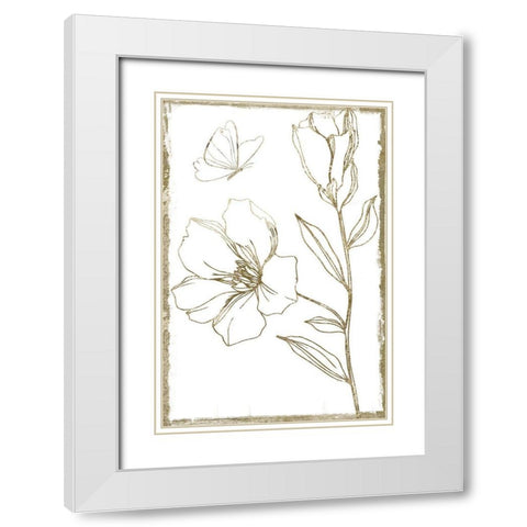 Gold Philosophy I White Modern Wood Framed Art Print with Double Matting by Sommers, Mindy