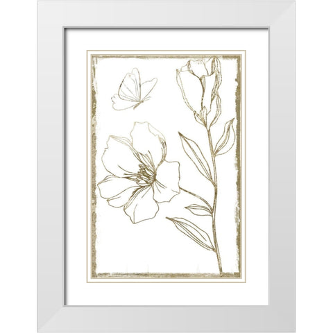 Gold Philosophy I White Modern Wood Framed Art Print with Double Matting by Sommers, Mindy