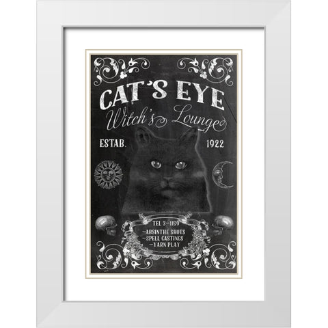 Cats Eye Lounge White Modern Wood Framed Art Print with Double Matting by Sommers, Mindy
