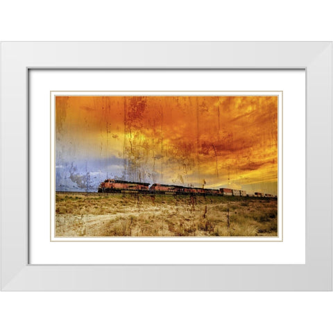 American Sunset White Modern Wood Framed Art Print with Double Matting by Sommers, Mindy