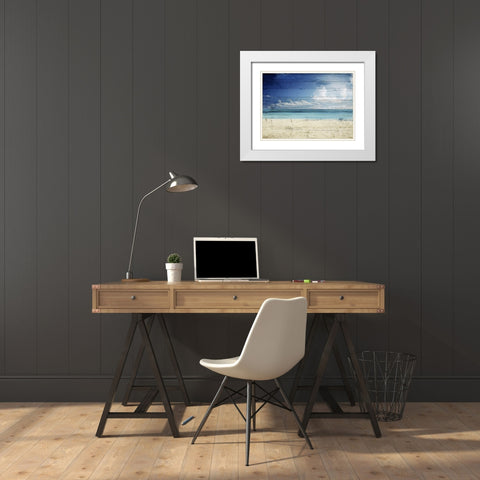 Beach White Modern Wood Framed Art Print with Double Matting by Sommers, Mindy