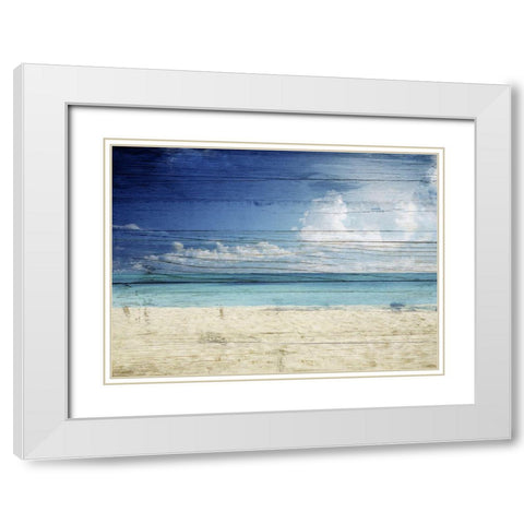 Beach White Modern Wood Framed Art Print with Double Matting by Sommers, Mindy