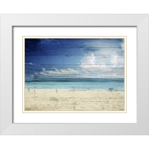 Beach White Modern Wood Framed Art Print with Double Matting by Sommers, Mindy