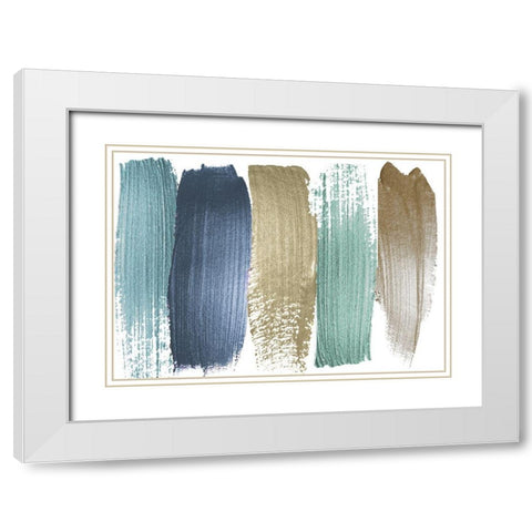 Beach Strokes White Modern Wood Framed Art Print with Double Matting by Sommers, Mindy