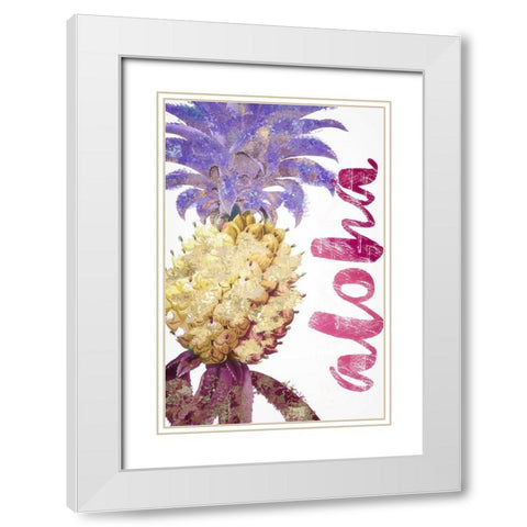 Aloha I White Modern Wood Framed Art Print with Double Matting by Sommers, Mindy