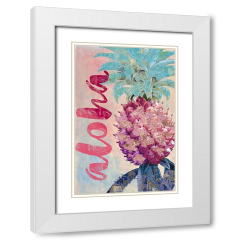 Aloha II White Modern Wood Framed Art Print with Double Matting by Sommers, Mindy