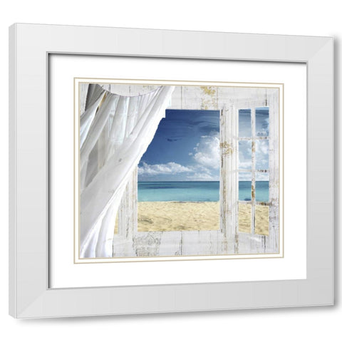 Summer Me White Modern Wood Framed Art Print with Double Matting by Sommers, Mindy