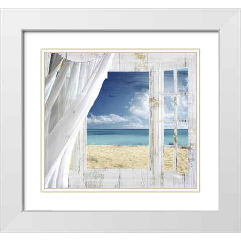 Summer Me White Modern Wood Framed Art Print with Double Matting by Sommers, Mindy
