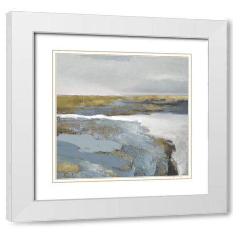 Golden Cliffs White Modern Wood Framed Art Print with Double Matting by Sommers, Mindy