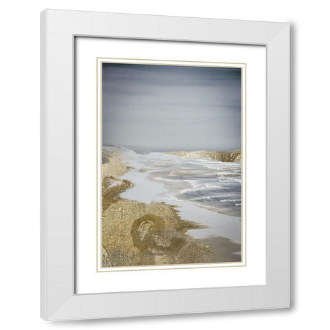 Golden Shore White Modern Wood Framed Art Print with Double Matting by Sommers, Mindy