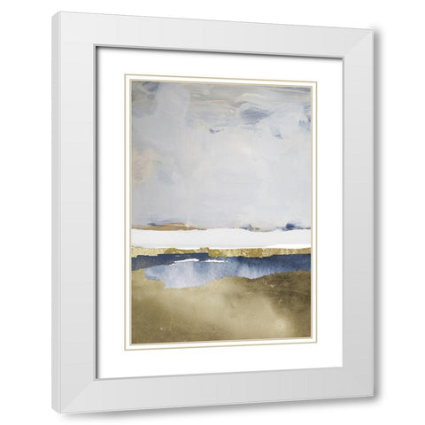 Little Lake White Modern Wood Framed Art Print with Double Matting by Sommers, Mindy