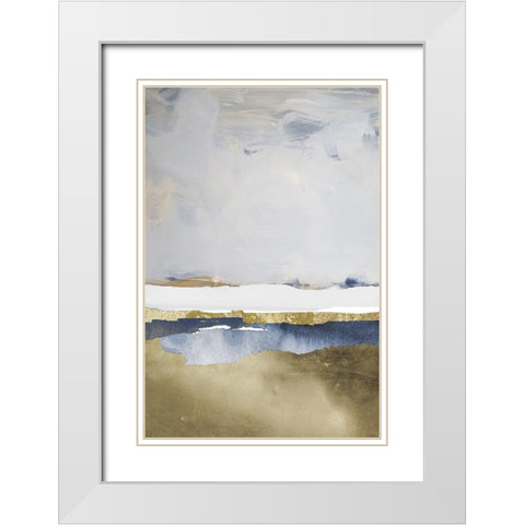 Little Lake White Modern Wood Framed Art Print with Double Matting by Sommers, Mindy