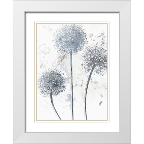 Wedgewood Allium White Modern Wood Framed Art Print with Double Matting by Sommers, Mindy