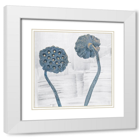 Seed Pods White Modern Wood Framed Art Print with Double Matting by Sommers, Mindy