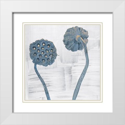 Seed Pods White Modern Wood Framed Art Print with Double Matting by Sommers, Mindy