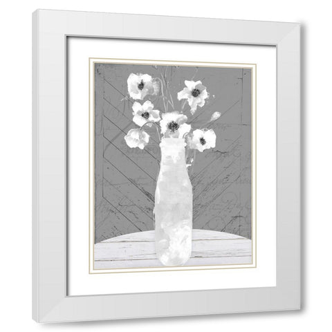 Vase White Modern Wood Framed Art Print with Double Matting by Sommers, Mindy