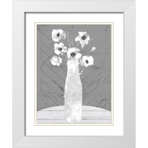 Vase White Modern Wood Framed Art Print with Double Matting by Sommers, Mindy