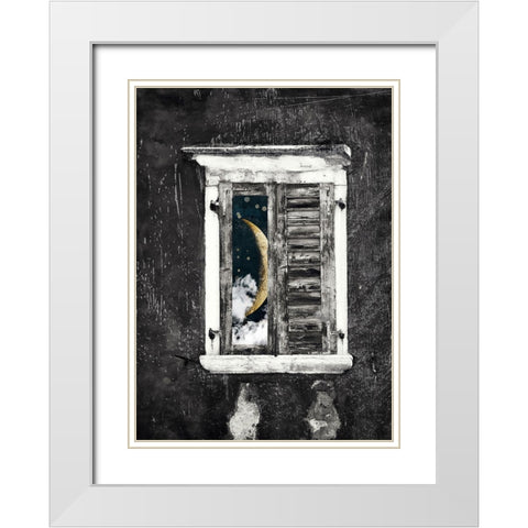 Moon Window White Modern Wood Framed Art Print with Double Matting by Sommers, Mindy