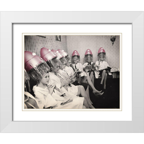 Hair Dryers White Modern Wood Framed Art Print with Double Matting by Sommers, Mindy