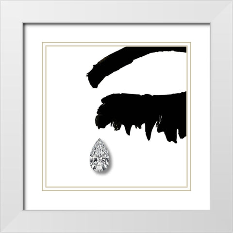 Diamond Teardrop White Modern Wood Framed Art Print with Double Matting by Sommers, Mindy