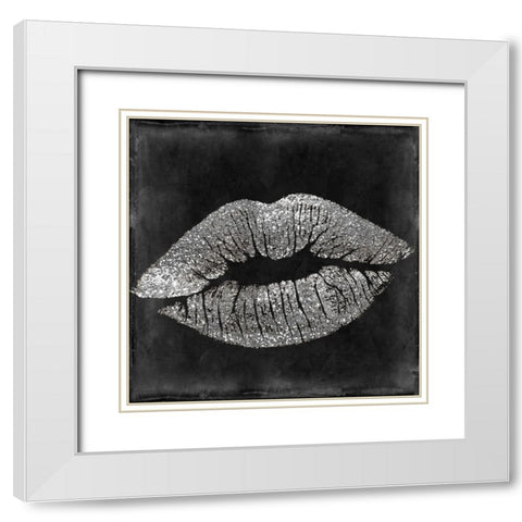 Silver Lips White Modern Wood Framed Art Print with Double Matting by Sommers, Mindy