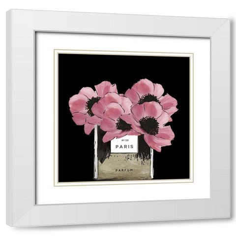 Glamour Peonies White Modern Wood Framed Art Print with Double Matting by Sommers, Mindy