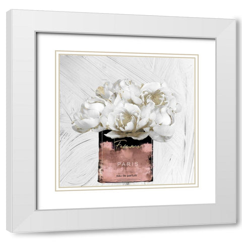 Apricot Parfum White Modern Wood Framed Art Print with Double Matting by Sommers, Mindy