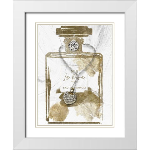 La Diva Parfum White Modern Wood Framed Art Print with Double Matting by Sommers, Mindy