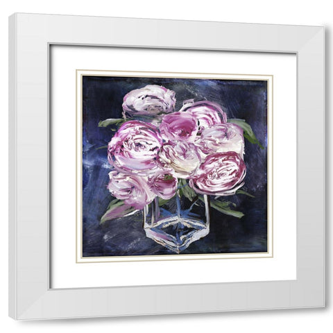 Peony Jar White Modern Wood Framed Art Print with Double Matting by Sommers, Mindy