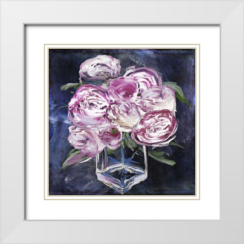 Peony Jar White Modern Wood Framed Art Print with Double Matting by Sommers, Mindy