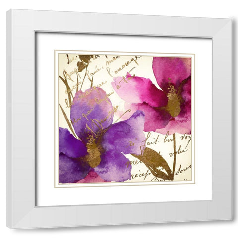 Pink and Purple White Modern Wood Framed Art Print with Double Matting by Sommers, Mindy
