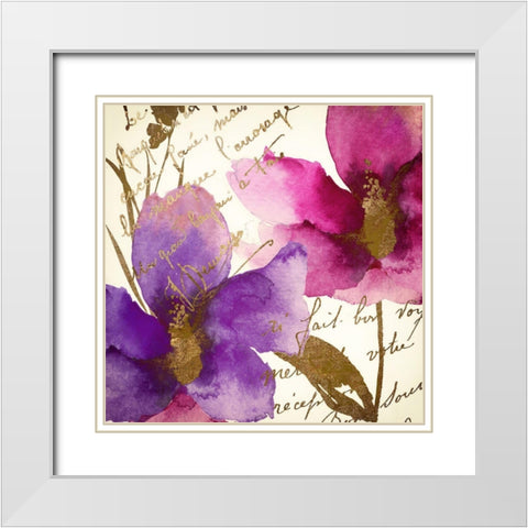 Pink and Purple White Modern Wood Framed Art Print with Double Matting by Sommers, Mindy