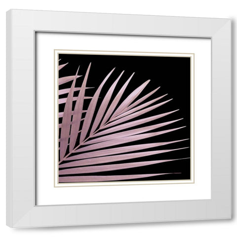 Pink Palm White Modern Wood Framed Art Print with Double Matting by Sommers, Mindy