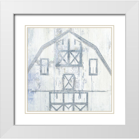 Country Barn White Modern Wood Framed Art Print with Double Matting by Sommers, Mindy
