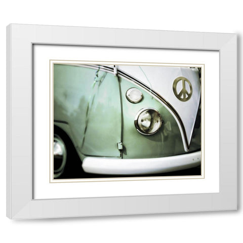 Peace White Modern Wood Framed Art Print with Double Matting by Sommers, Mindy