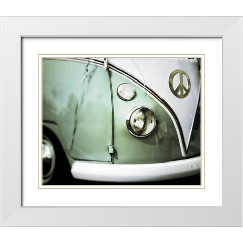 Peace White Modern Wood Framed Art Print with Double Matting by Sommers, Mindy