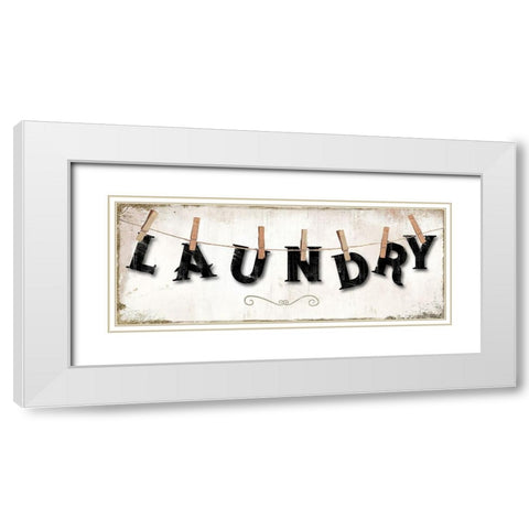 Laundry White Modern Wood Framed Art Print with Double Matting by Sommers, Mindy