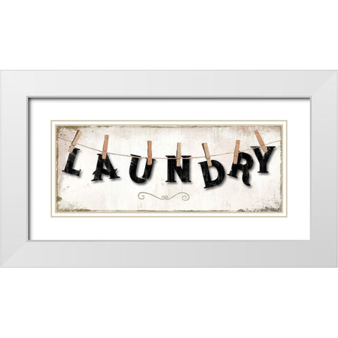 Laundry White Modern Wood Framed Art Print with Double Matting by Sommers, Mindy