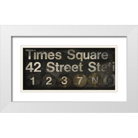 Time Square White Modern Wood Framed Art Print with Double Matting by Sommers, Mindy
