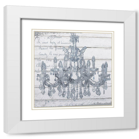 Wedgewood Chandelier White Modern Wood Framed Art Print with Double Matting by Sommers, Mindy
