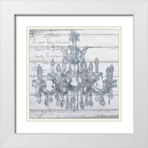 Wedgewood Chandelier White Modern Wood Framed Art Print with Double Matting by Sommers, Mindy