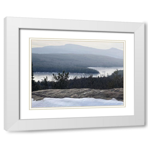Winter Lake White Modern Wood Framed Art Print with Double Matting by Sommers, Mindy
