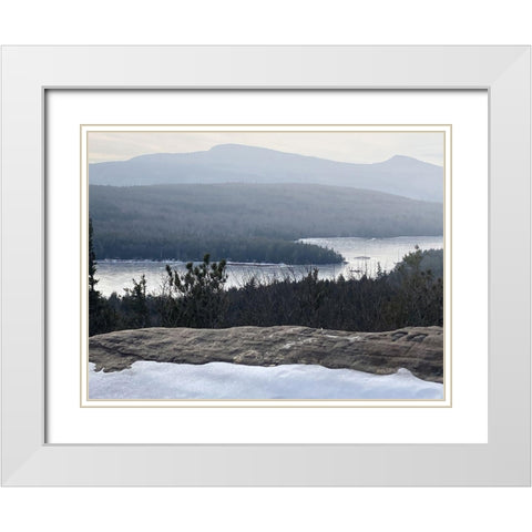 Winter Lake White Modern Wood Framed Art Print with Double Matting by Sommers, Mindy