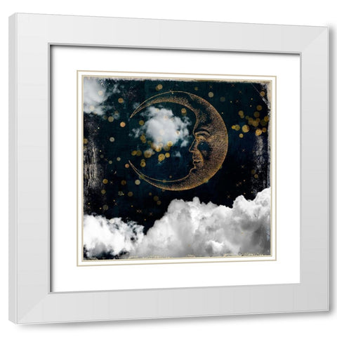 Mrs. Moon White Modern Wood Framed Art Print with Double Matting by Sommers, Mindy