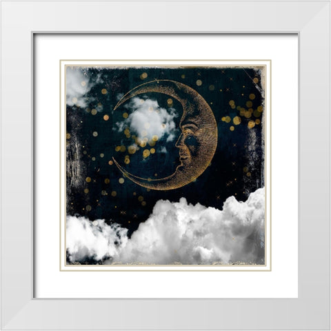 Mrs. Moon White Modern Wood Framed Art Print with Double Matting by Sommers, Mindy