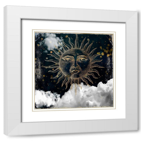 Mr. Sun White Modern Wood Framed Art Print with Double Matting by Sommers, Mindy